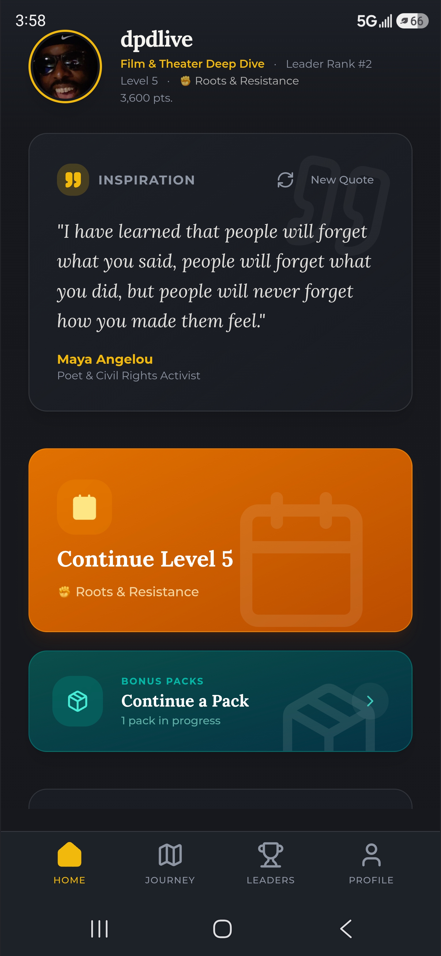 Home screen